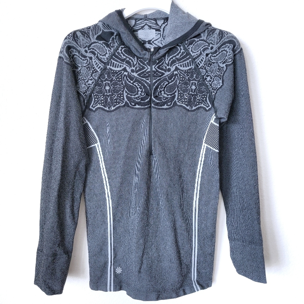 SOLD - Athleta Half Zip Running Black and Gray Hoodie